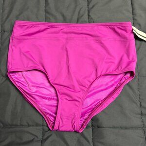 Women's High Waisted Bikini Bottoms Tummy Control - Size: 10 Long - NWT